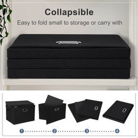 Graciadeco foldable lidded storage bins in a compact bundle