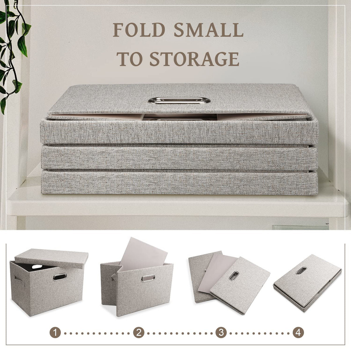 Graciadeco heavy-duty fabric storage bin offers durable, reusable organization.