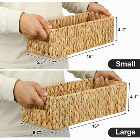 Graciadeco nesting basket on shelf for towels and toiletries.