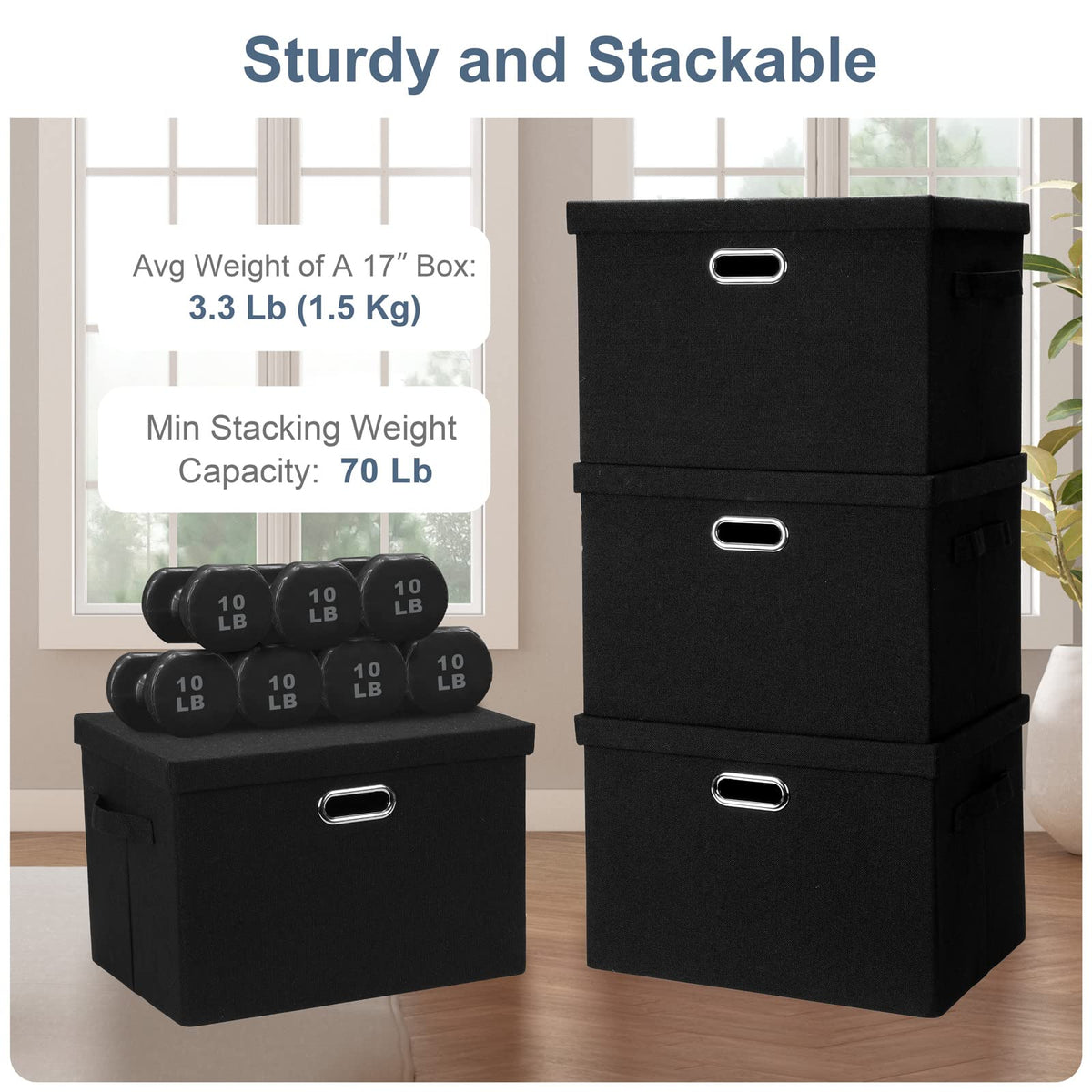 Graciadeco storage bin with four handles for easy lifting