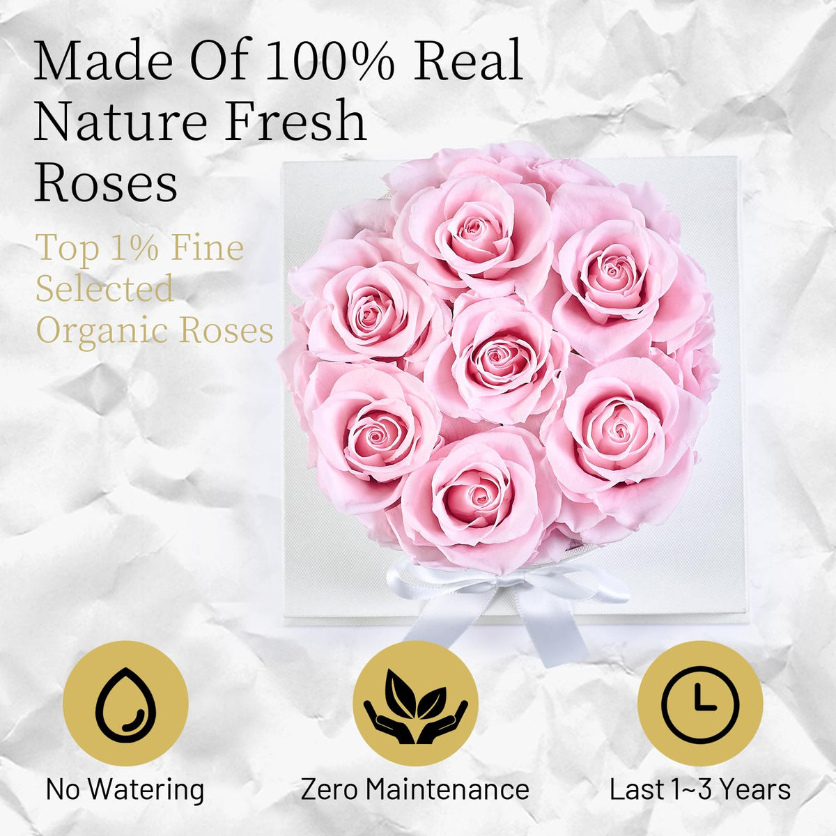 Graclect handmade preserved rose in premium gift box ready to give.