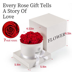 Graclect rose box open display reveals curated arrangement.
