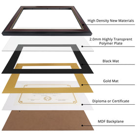 GraduatePro 11x14 frame without mat ideal for larger certificates.