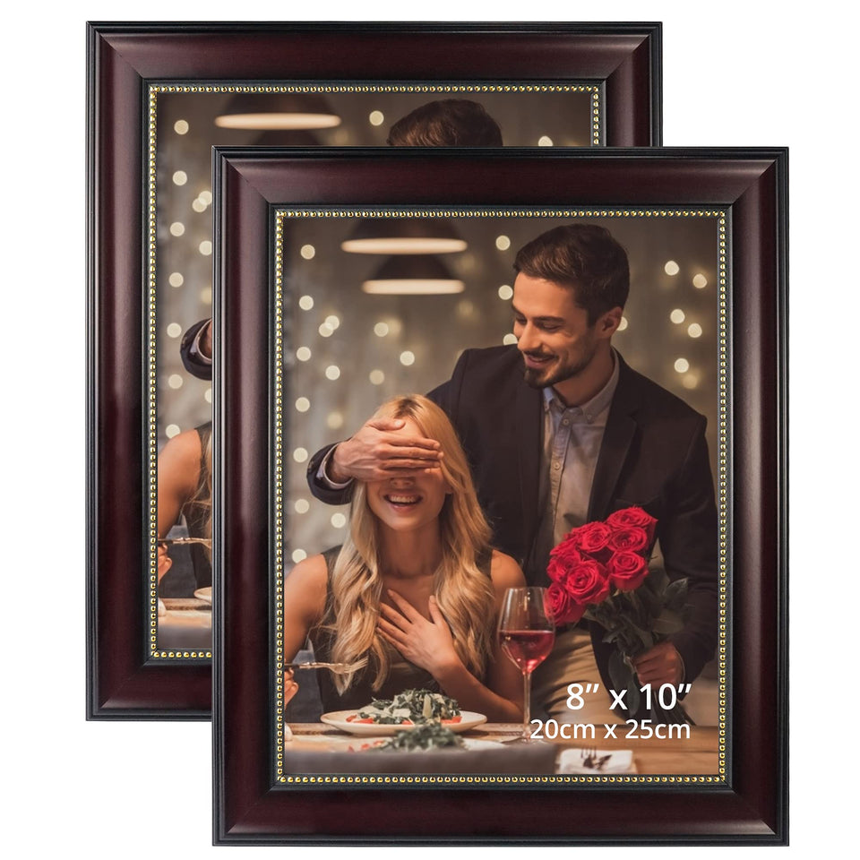 GraduatePro 8x10 tabletop frame in brown mahogany with protective glass.