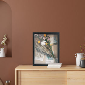 GraduatePro shadow box with horn lock provides secure decorative display.