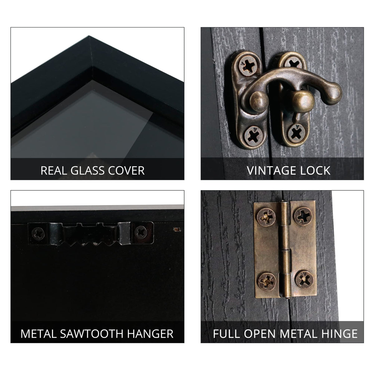 GraduatePro shadow box inner display area fits photos bouquets medals with tidy pins.