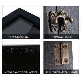 GraduatePro shadow box inner display area fits photos bouquets medals with tidy pins.