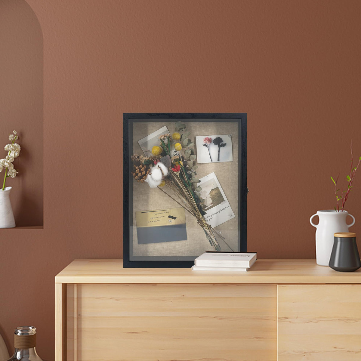 GraduatePro Shadow Box Frame horn lock increases security for kept mementos