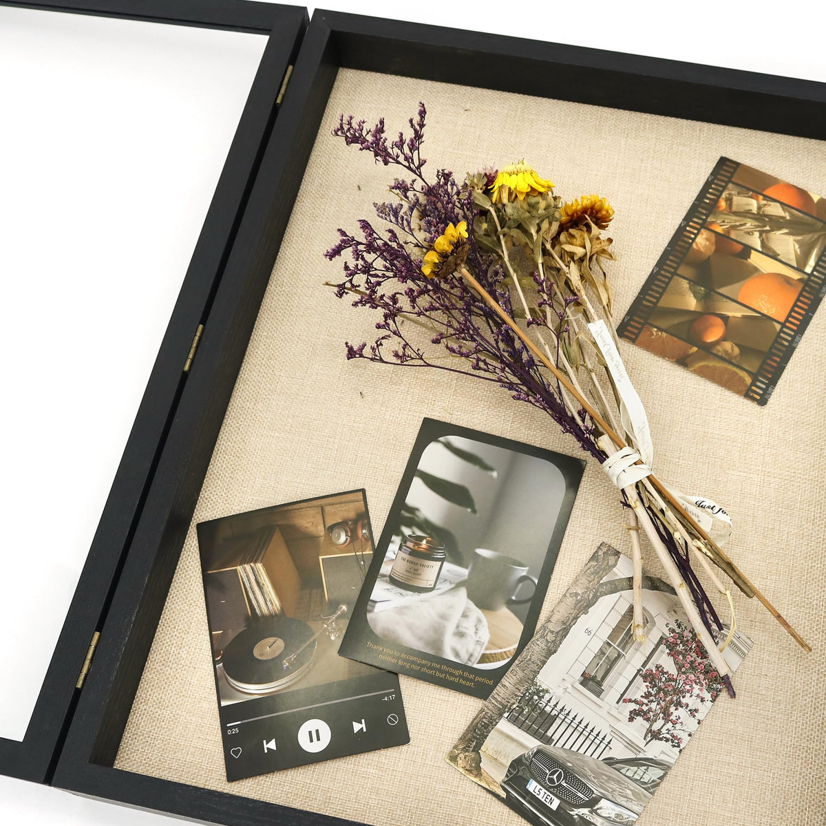 GraduatePro shadow box with plexiglass window door, easy item placement and secure viewing.