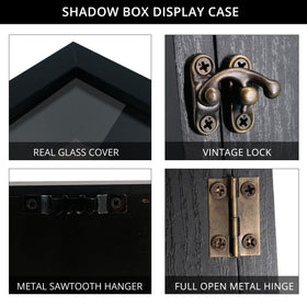 GraduatePro Shadow Box Frame rustic black wood adds vintage charm to displays