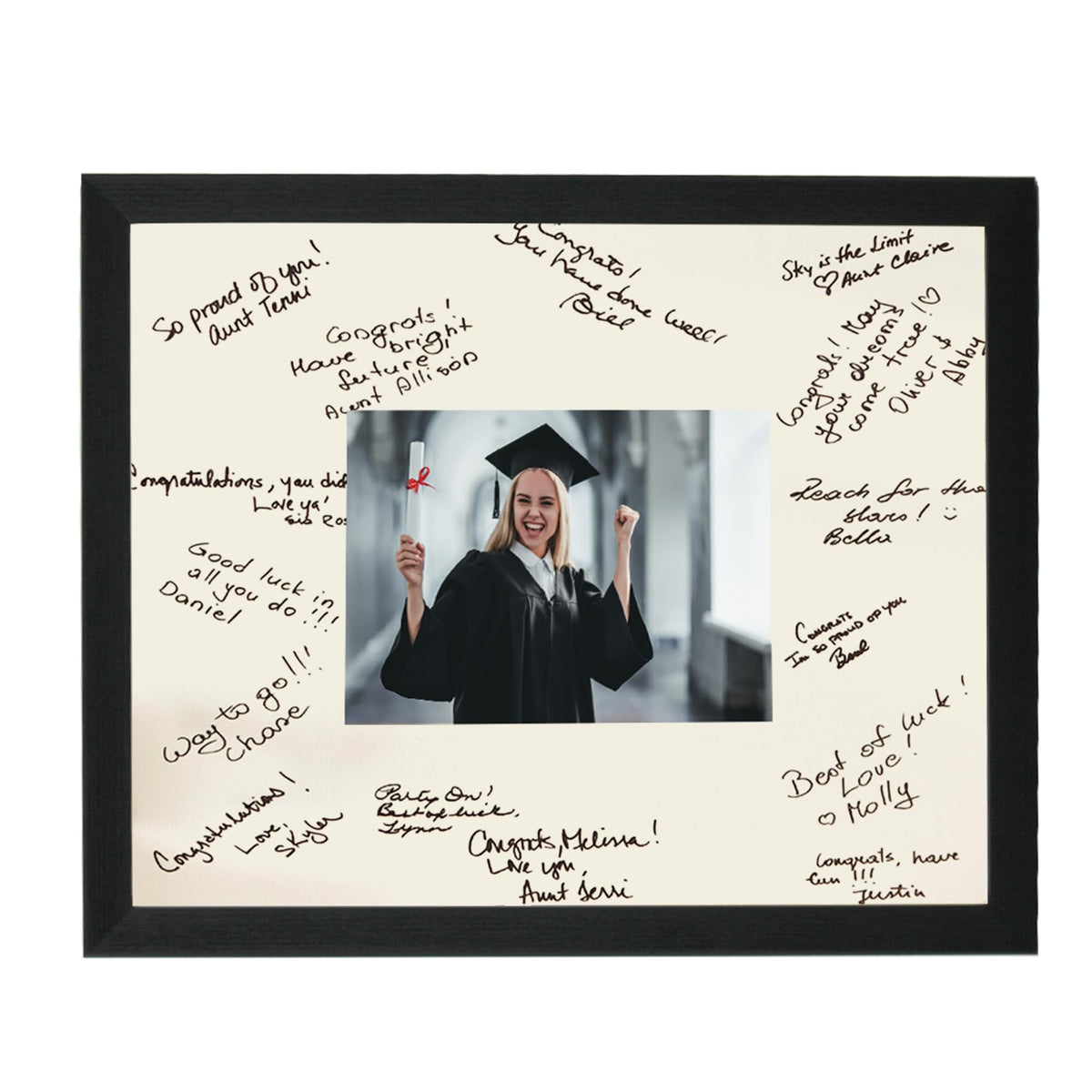 GraduationMall 11x14 signature frame with white mat for 5x7 wedding photo