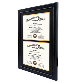 GraduationMall frame showcasing two 8.5x11 certificates with elegance.