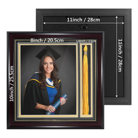GraduationMall black over gold double mat adds elegant contrast to memories.