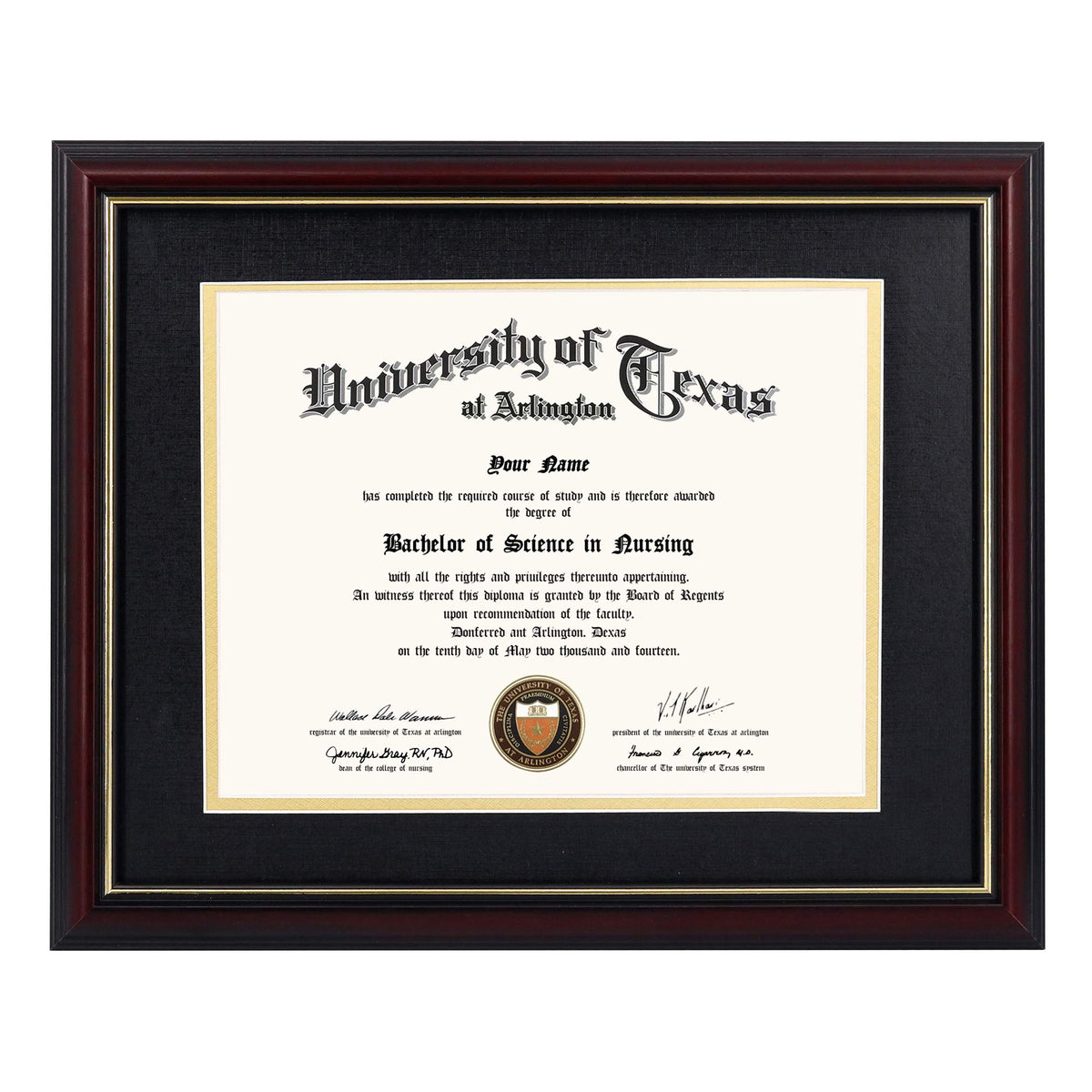 GraduationMall 8.5x11 diploma frame with black gold mat for elegant display
