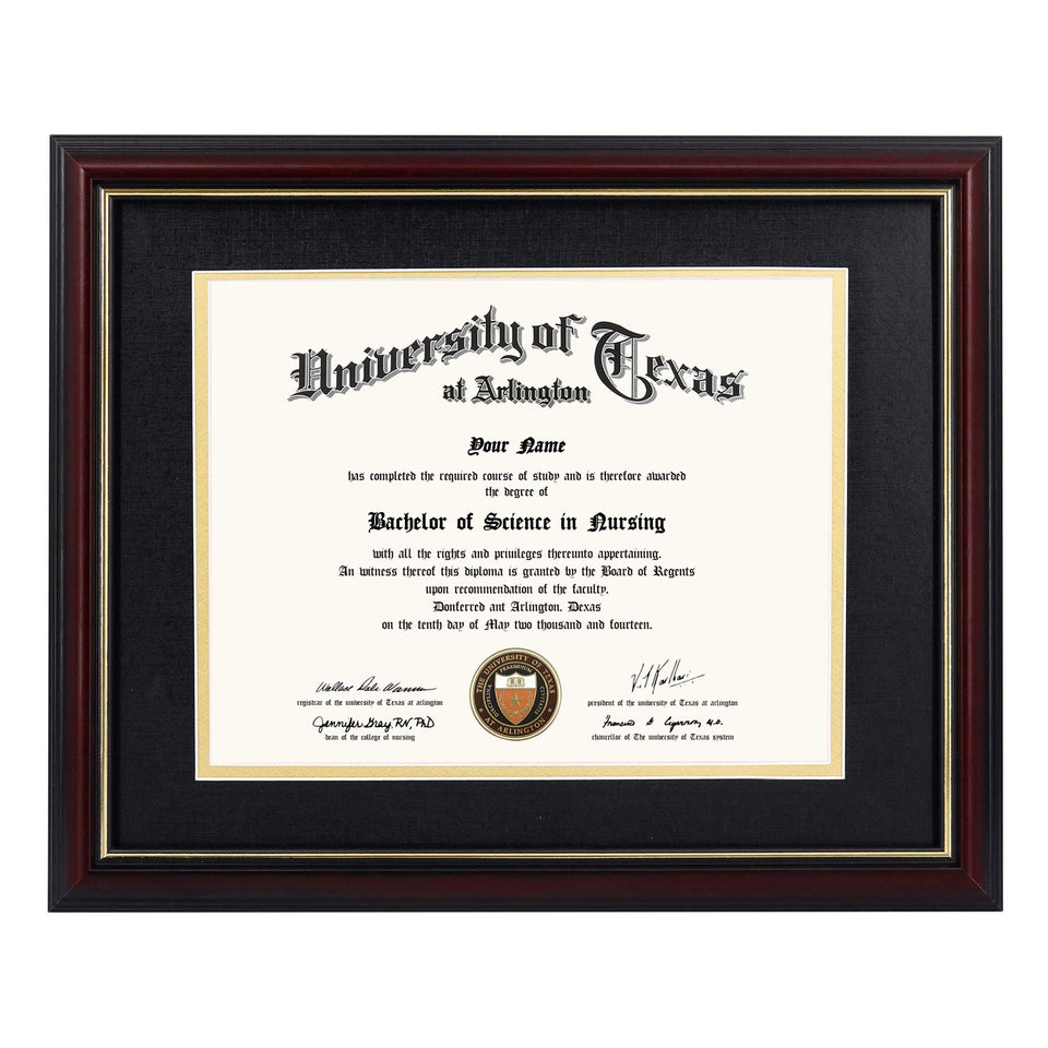 GraduationMall 8.5x11 diploma frame with black gold mat for elegant display