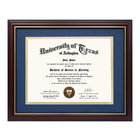 GraduationMall 8.5x11 diploma frame with navy mat protects certificates from dust