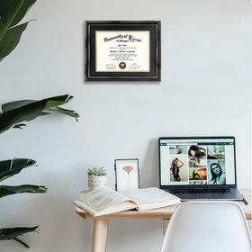 GraduationMall diploma frame back with hanging hardware ready for vertical or horizontal mounting