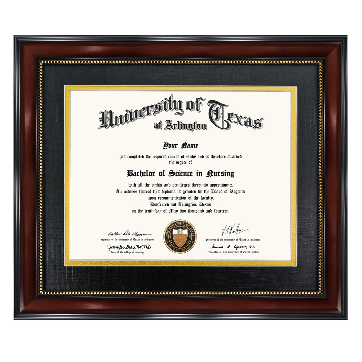 GraduationMall diploma frame with mat shows 8.5x11 certificate, preserving certificates.