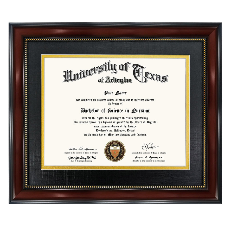 GraduationMall diploma frame with mat shows 8.5x11 certificate, preserving certificates.