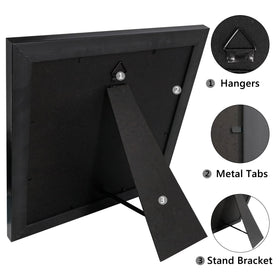 GraduationMall easel-back and hardware enable horizontal or vertical mounting.