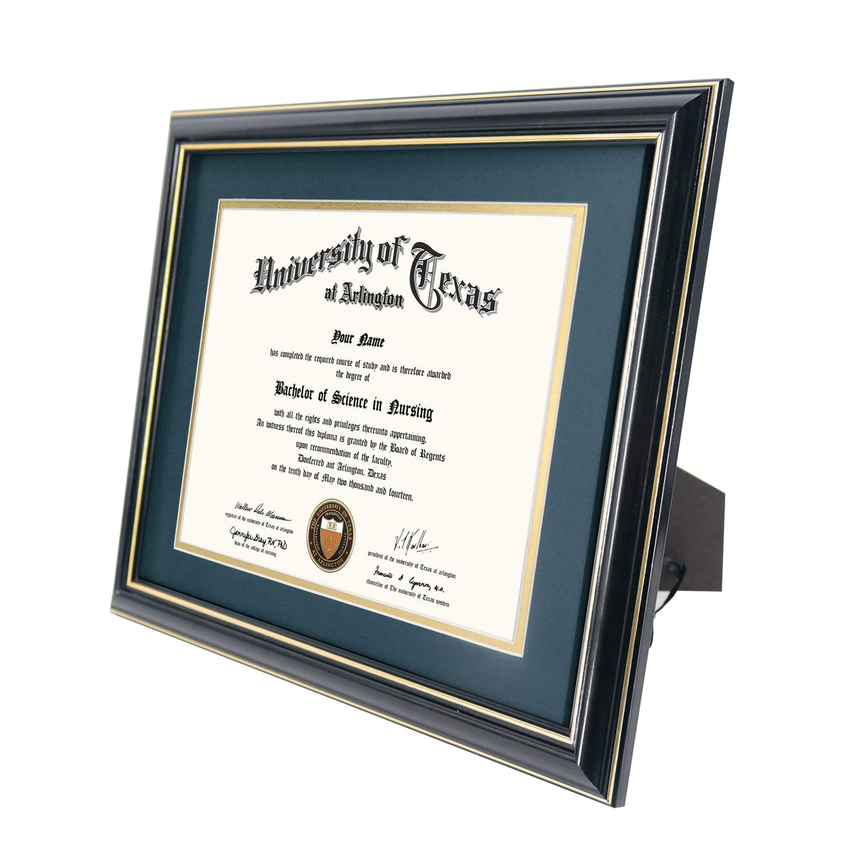 GraduationMall glossy black finish with gold trim adds a premium look.