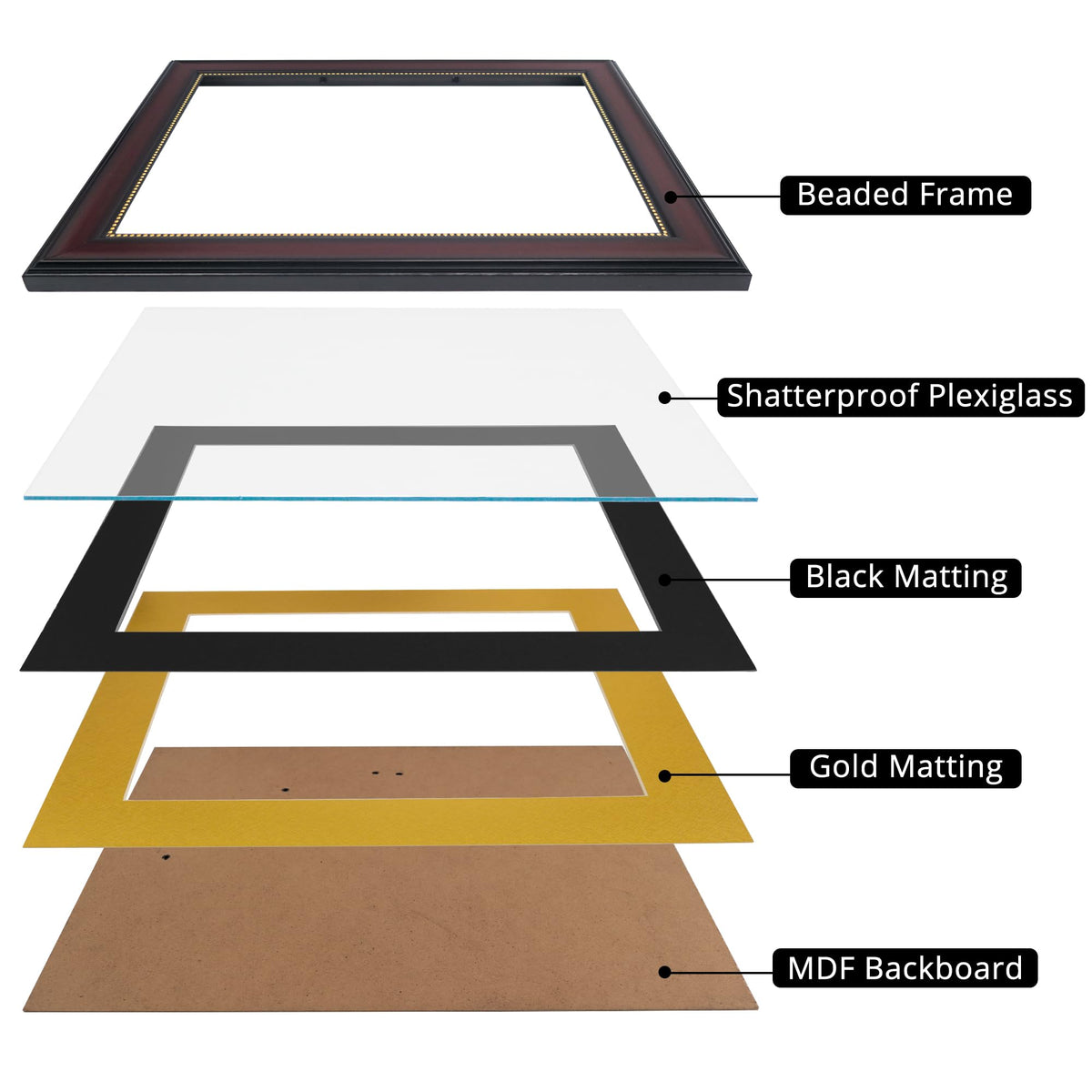 GraduationMall recycled polystyrene frame with red wood grain for eco-friendly style.