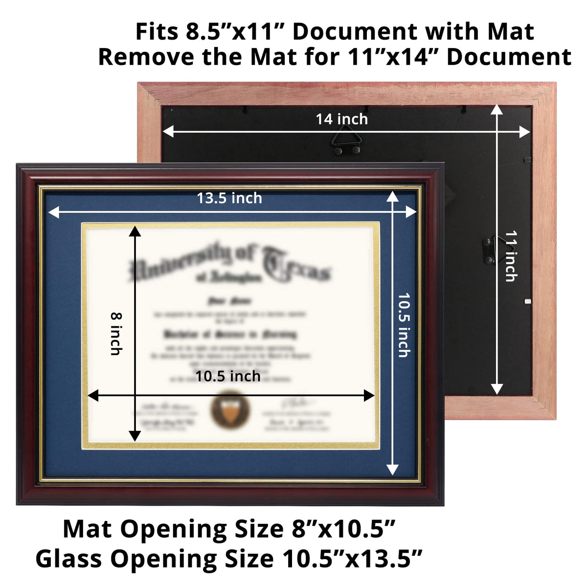 GraduationMall frame with UV-protection acrylic guards against scratches
