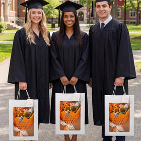 GraduationMall orange sunflower detail highlights bright color and symbolic pride.