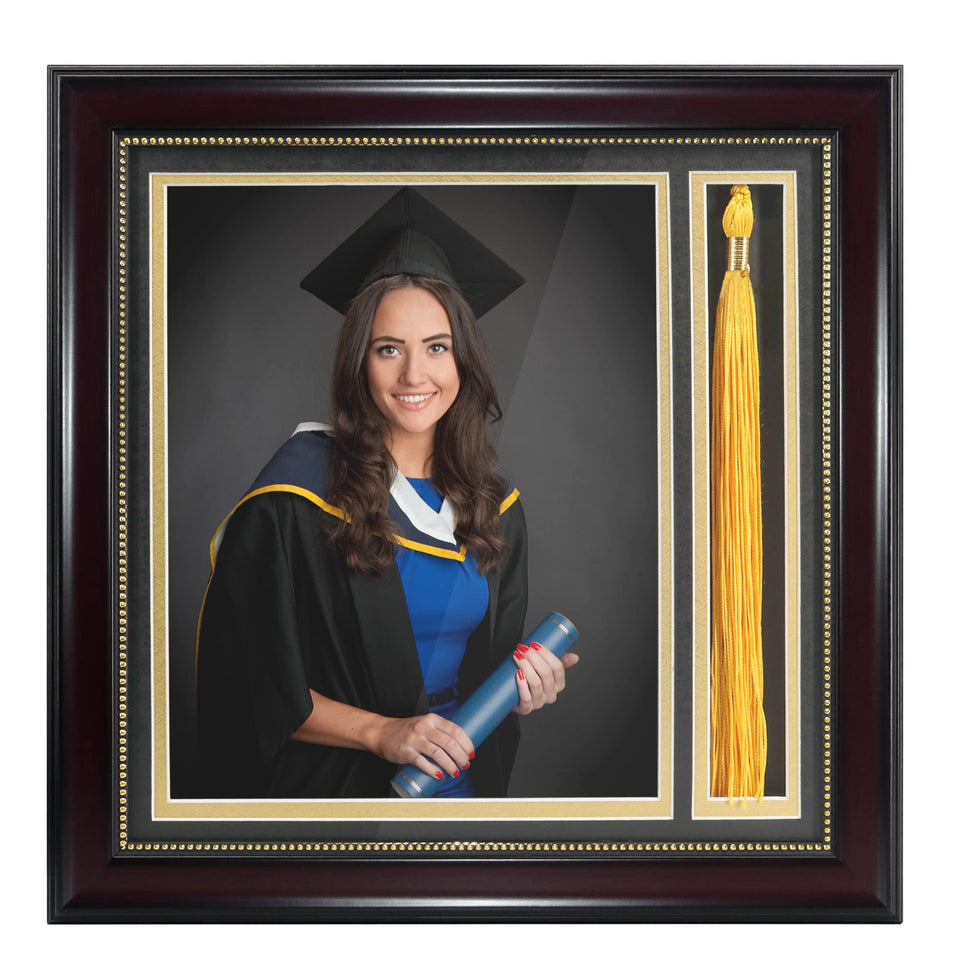 GraduationMall shadow box frame for 8x10 photos with clear glass protection.
