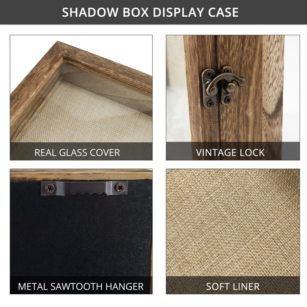 Linen-backed interior of the GraduationMall shadow box frame for displaying keepsakes.