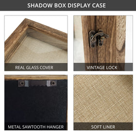 Linen-backed interior of the GraduationMall shadow box frame for displaying keepsakes.