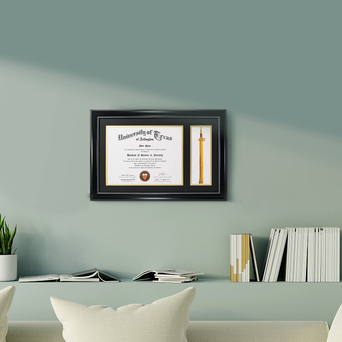 GraduationMall tassel opening 7.5x2 inches for secure tassel display