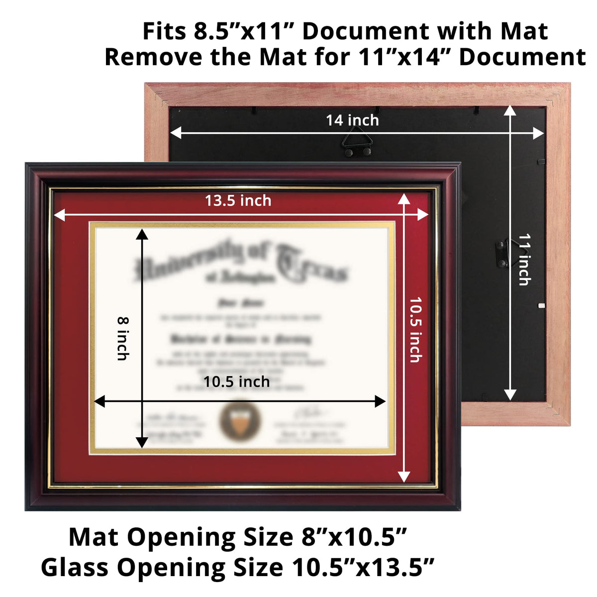 GraduationMall tempered glass protects certificates from dust and scratches