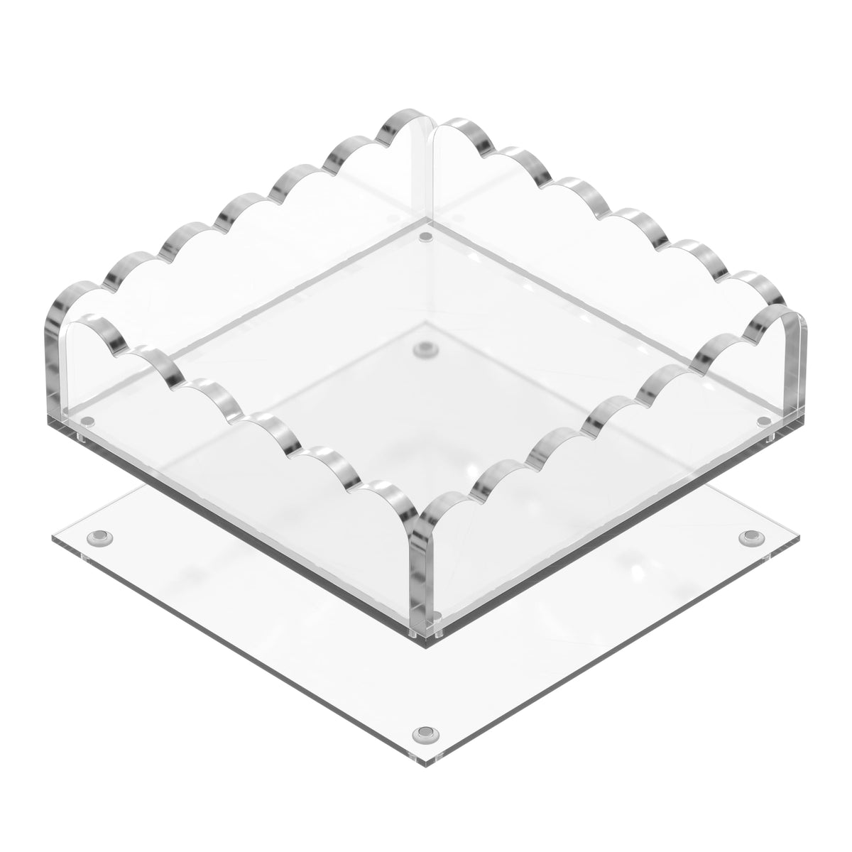 GRAHAM DESIGN 8x8 scalloped tray with magnetic mat for secure photo displays.