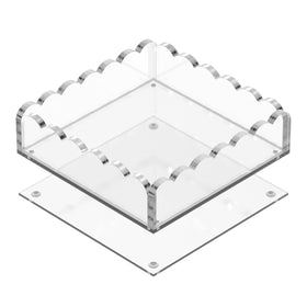 GRAHAM DESIGN 8x8 scalloped tray with magnetic mat for secure photo displays.