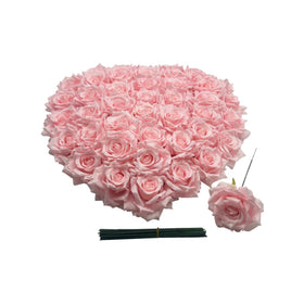 GrainBuds pink silk rose head 3.8in ideal for durable DIY centerpieces