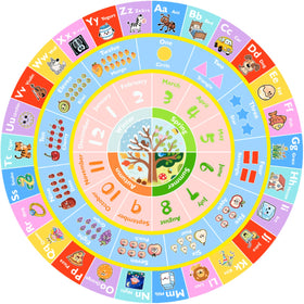 GRAMBET alphabet and numbers rug with animals and seasons for interactive learning