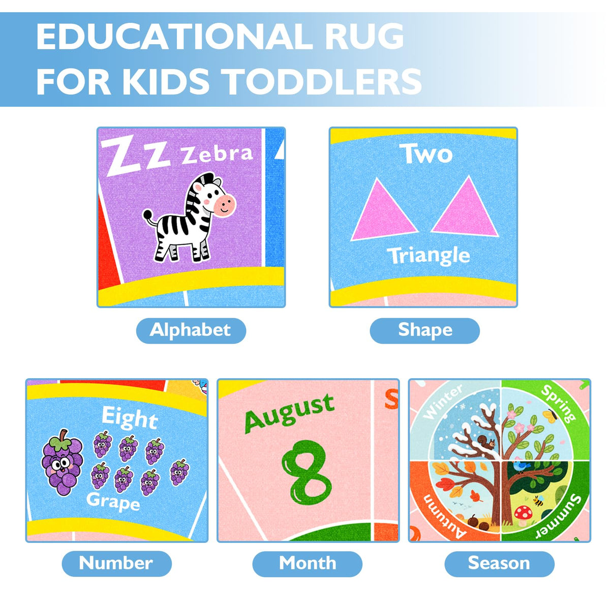 GRAMBET colorful educational rug brightens playrooms while encouraging early literacy and exploration