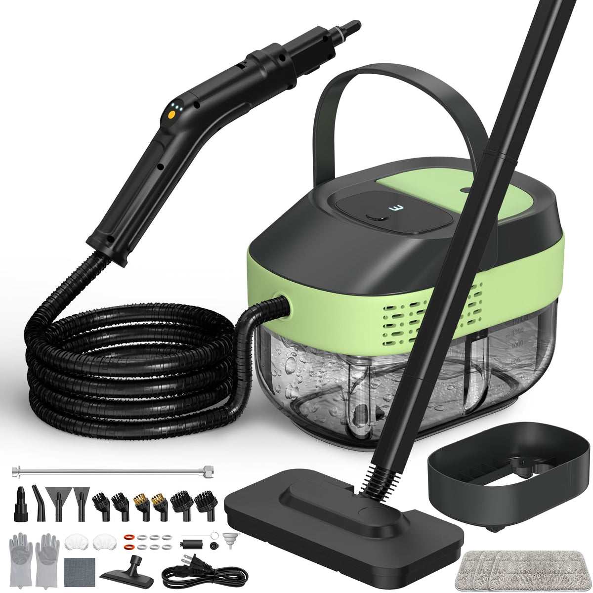 Granarbol 14-in-1 steam mop on hardwood floors for chemical-free cleaning