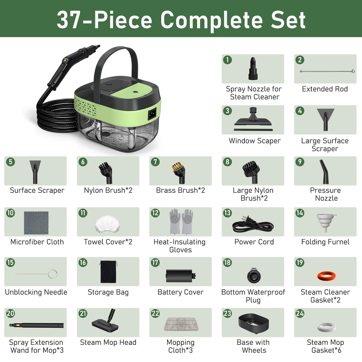 Granarbol multi-surface cleaning kit for floors, upholstery, and more