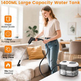 Granarbol steam cleaner with large 47.3oz tank enabling uninterrupted cleaning