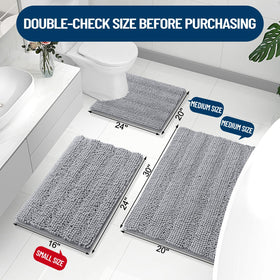 Grandaily absorbent chenille bath mat traps moisture for quick feet drying
