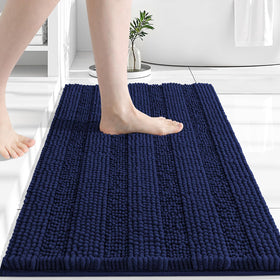 Grandaily chenille striped bath rug 30x20 adds soft luxury to your bathroom.