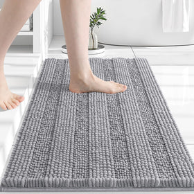 Grandaily chenille striped bath rug 36x24 with soft texture for stepping out of the shower