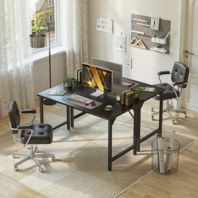 Grandder small office desk desk surface close-up shows scratch-resistant finish.