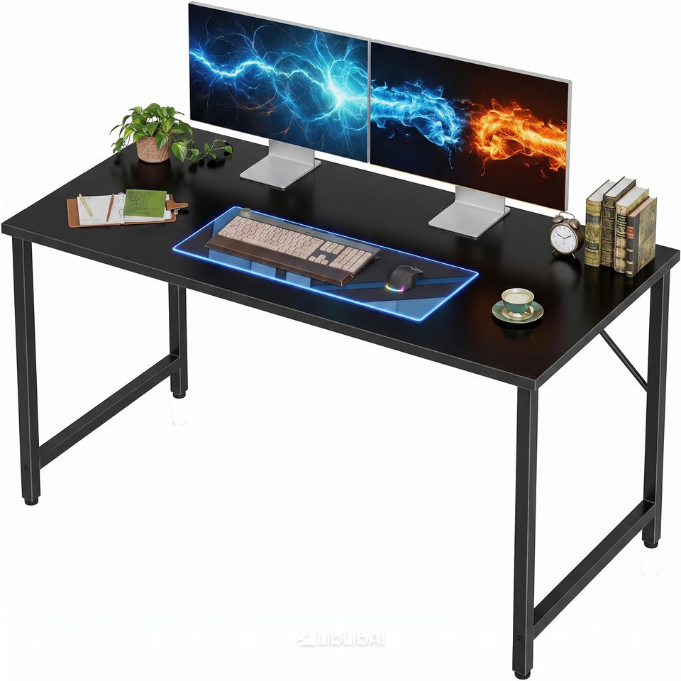 Grandder small office desk front view shows the sturdy frame for daily home office use.