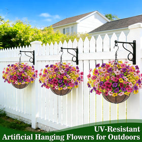 Grandeal complete hanging-basket kit includes two baskets and 24 flowers
