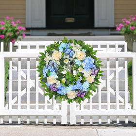 Grandeal wreath is easy to fluff and maintain, holds shape after transport