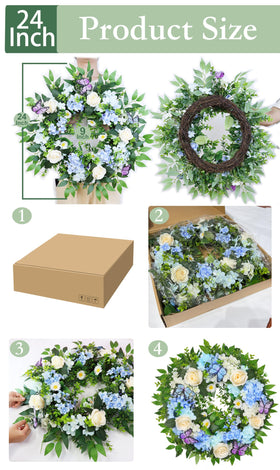 Grandeal timer wreath runs on two AA batteries for convenient decor