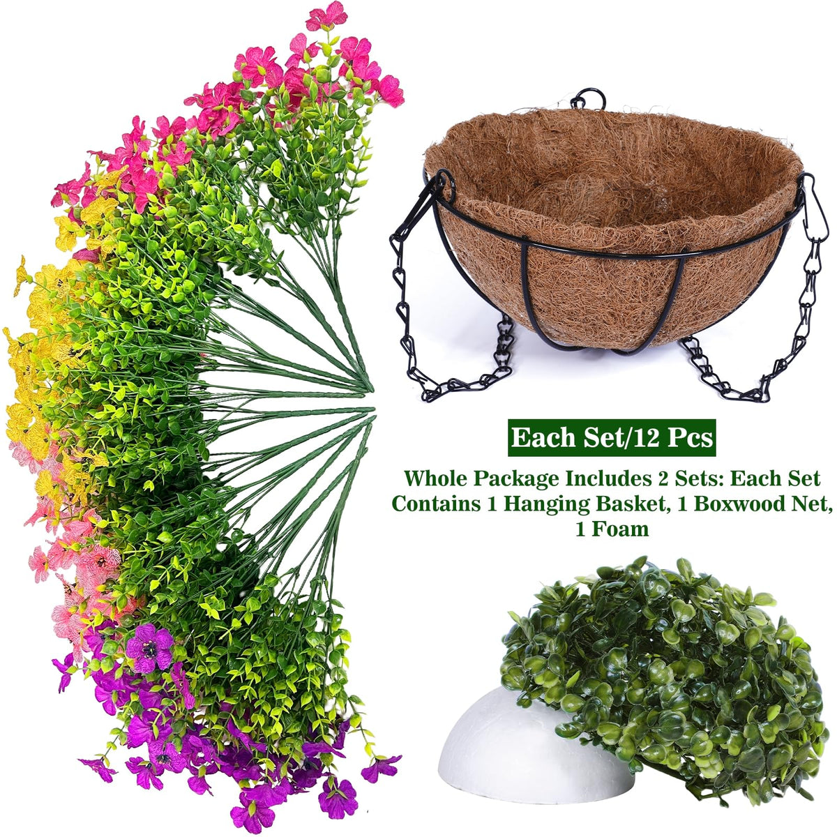 Grandeal UV-resistant hanging plants stay vibrant in any weather